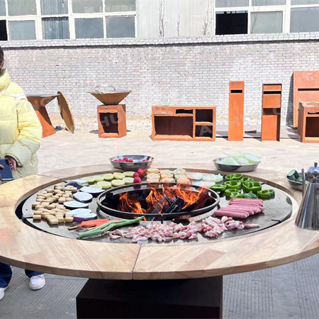 Maintenance-Free  Black Painted Corten Steel grill For Party