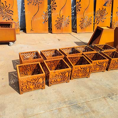 nostalgia and maintenance-free Corten Steel Planter for For Ornamental Garden