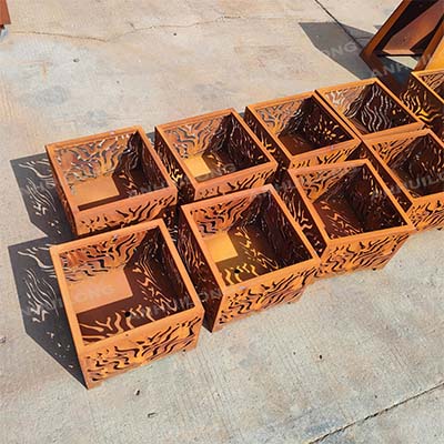 nostalgia and maintenance-free Corten Steel Planter for For Ornamental Garden