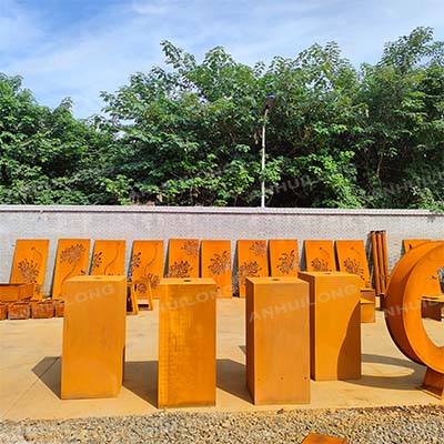 Big size outdoor garden rusting steel modular planter box corten steel pot