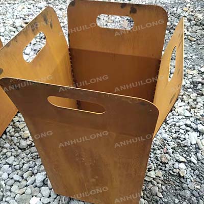 Big size outdoor garden rusting steel modular planter box corten steel pot