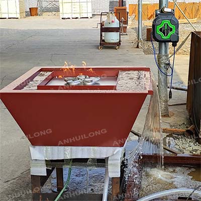 Color painted Gas fire pit with water for Garden decoration Stainless steel burner water gas fire pit Modern design