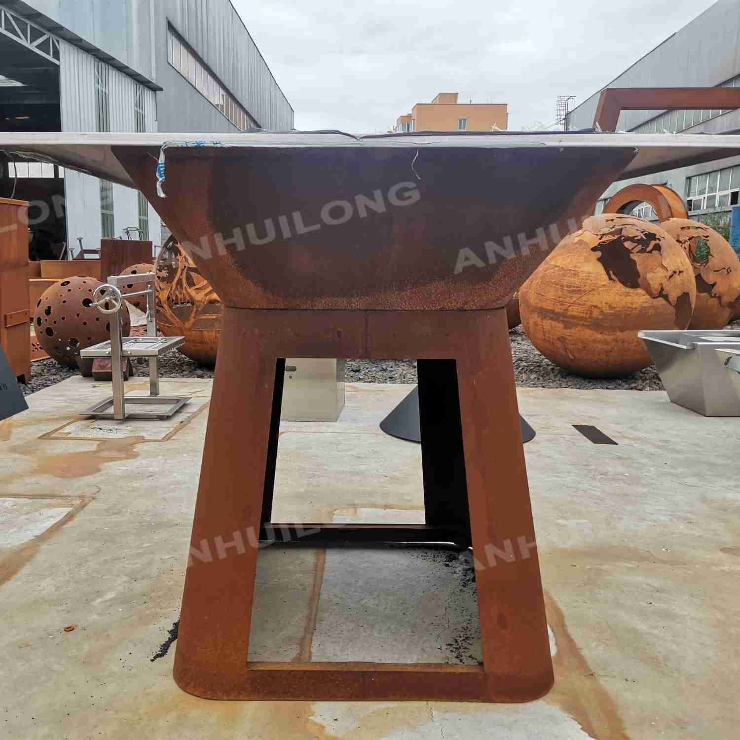 Outdoor Heater corten steel wood BBQ for picnic