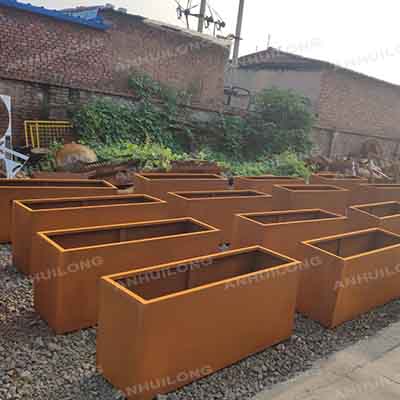 Corten steel outside flower pot rust steel flower pot corten steel plant pot