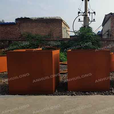 Corten steel outside flower pot rust steel flower pot corten steel plant pot