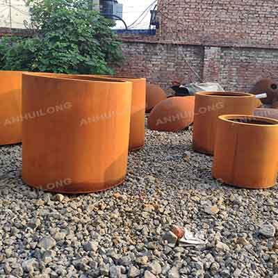 Corten steel outside flower pot rust steel flower pot corten steel plant pot