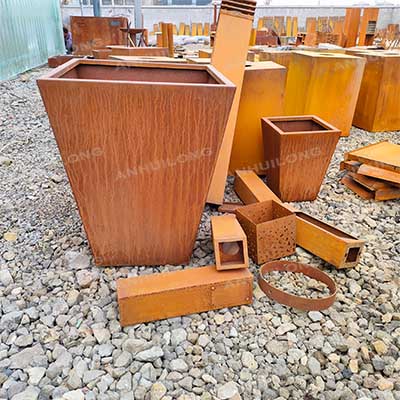 Corten steel raised garden bed for vegetable flower planter edge