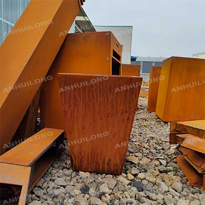 Corten steel raised garden bed for vegetable flower planter edge