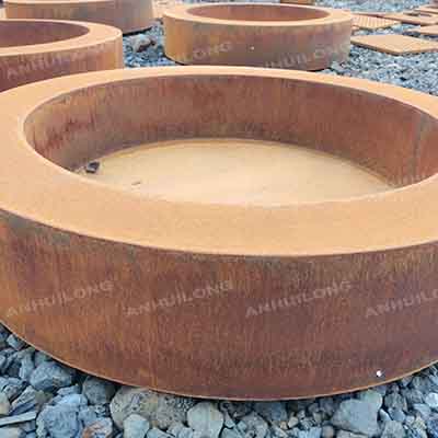 Modern Style Corten Steel Planter for outdoor garden ornament