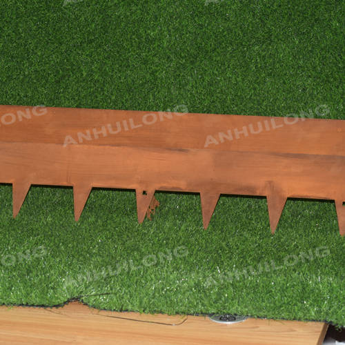 Corten steel  palisade fencing small garden fence garden edging