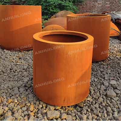 Factory Directly Metal Flower Pot Corten Steel Custom Thickness Outdoor Decoration Square Planter