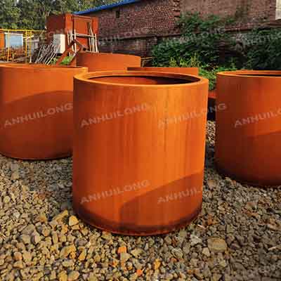 Factory Directly Metal Flower Pot Corten Steel Custom Thickness Outdoor Decoration Square Planter