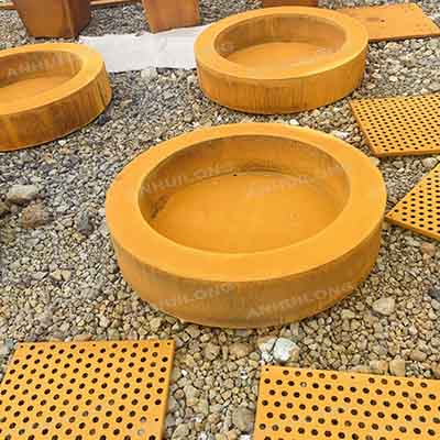 Factory Directly Metal Flower Pot Corten Steel Custom Thickness Outdoor Decoration Square Planter