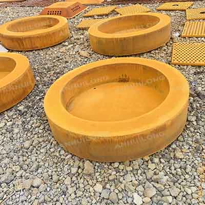 Factory Directly Metal Flower Pot Corten Steel Custom Thickness Outdoor Decoration Square Planter