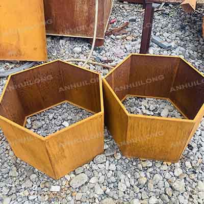 Factory Directly Metal Flower Pot Corten Steel Custom Thickness Outdoor Decoration Square Planter