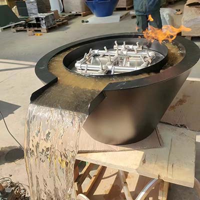 Gas water fire pit Modern design color powder painted Gas fire pit with water for Garden decoration Stainless steel burner