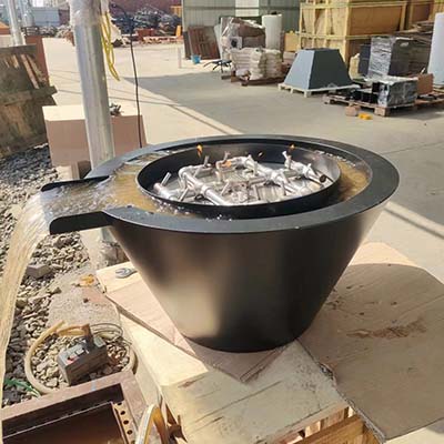 Gas water fire pit Modern design color powder painted Gas fire pit with water for Garden decoration Stainless steel burner