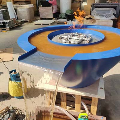 Gas water fire pit Modern design color powder painted Gas fire pit with water for Garden decoration Stainless steel burner