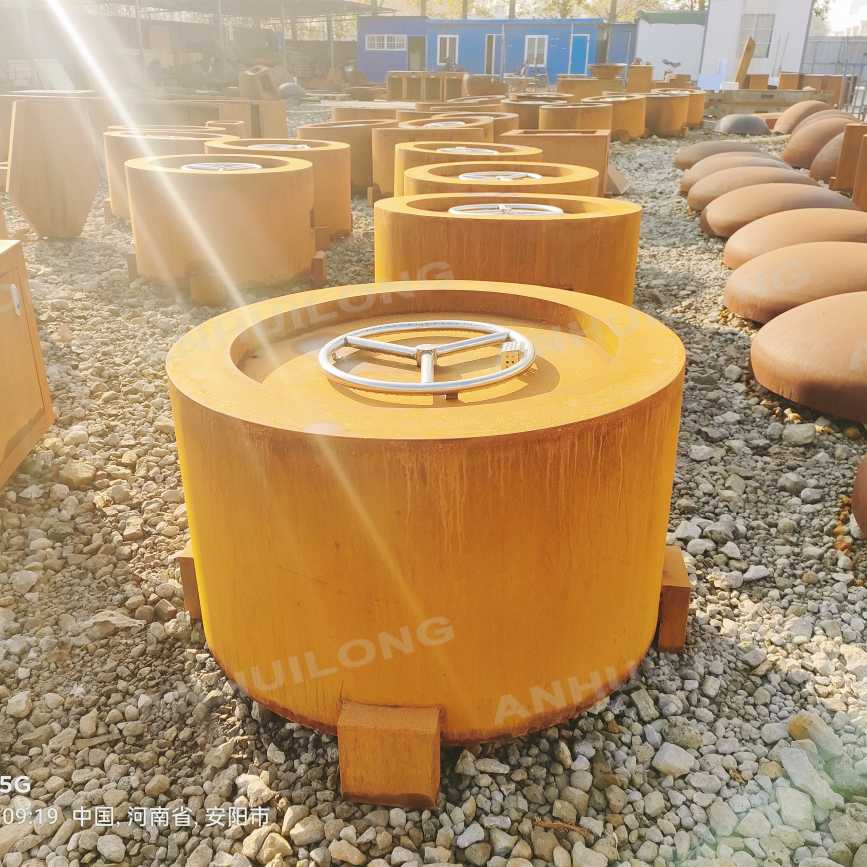 Customized round corten steel fire pit outdoor