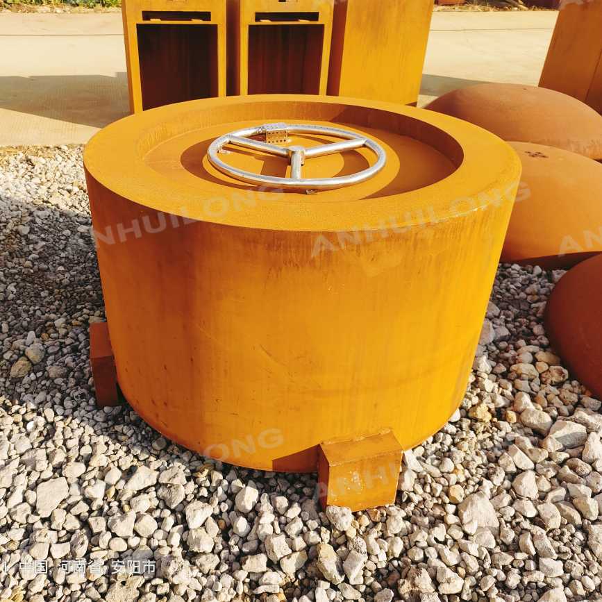 Outdoor luxurious garden gas fire pit table metal steel fascinating gas fire place
