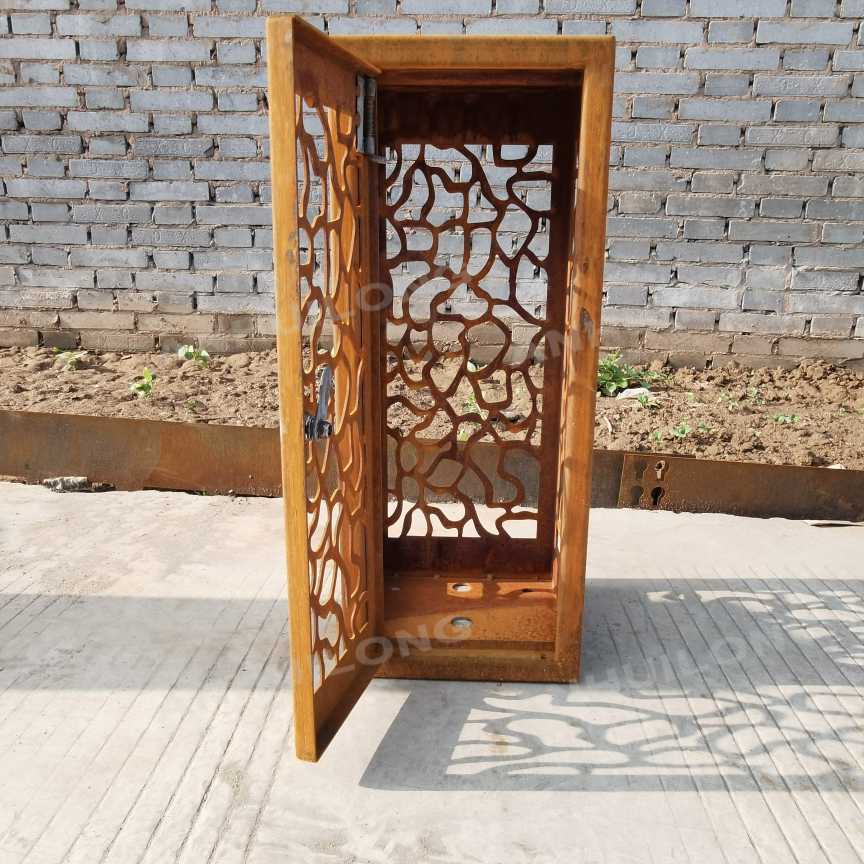 Modern outdoor metal modern luxury corten steel light box