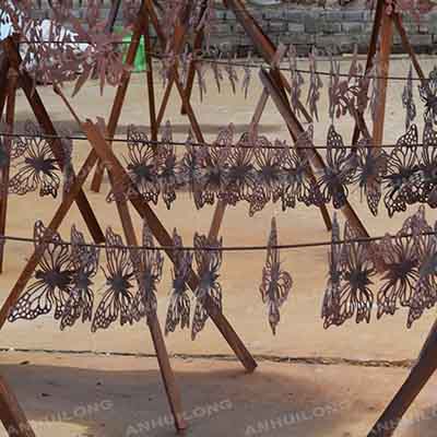 Metal crafts for garden home decorations corten steel cutting arts