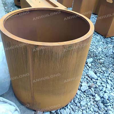 outdoor rectangular succulent corten  steel metal steel large flower pot