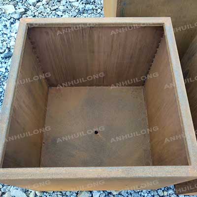 Wall Hanging Flower Pots Garden Modern Square Outdoor Planter Box Corten Steel Flower Pot