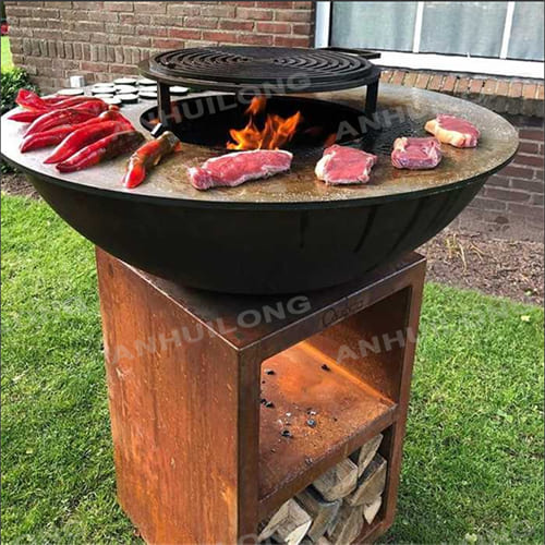 Maintenance-Free  Black Painted Corten Steel grill For Party