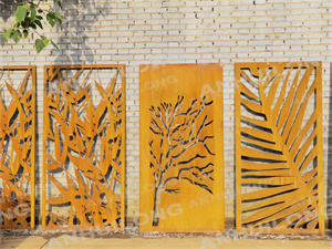 Rusted outdoor garden decorative metal corten steel screens pane