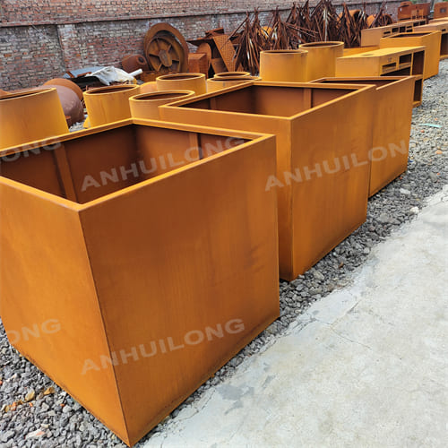 large corten steel planter corten steel planter boxes corten steel planter flower pot