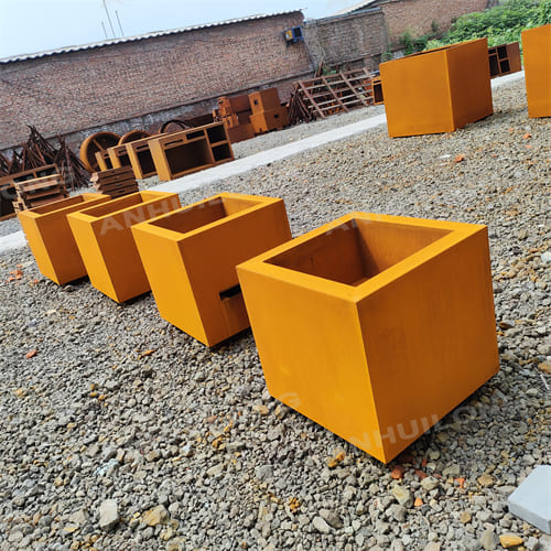 large corten steel planter corten steel planter boxes corten steel planter flower pot