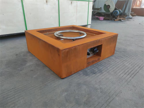 Exquisite garden Corten gas fire place relaxing warm gas pit fire table