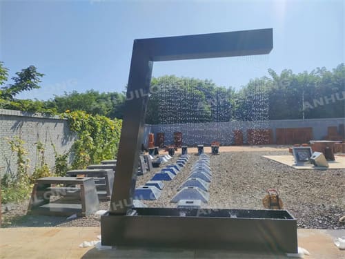 Industrial Landscape Corten Steel Water Fountain for Outdoor Garden