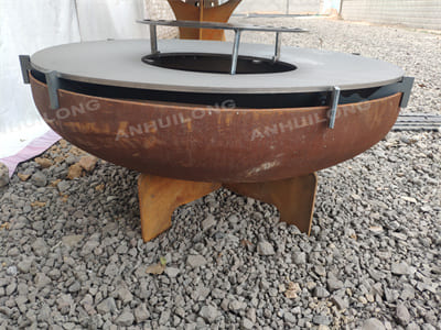 garden party free standing corten steel bbq grill