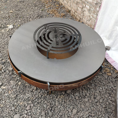 Hot selling custom home BBQ grill outdoor stability customized outdoor steel fire pit with BBQ grill large party