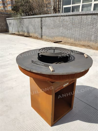 Hot selling custom home BBQ grill outdoor stability customized outdoor steel fire pit with BBQ grill large party