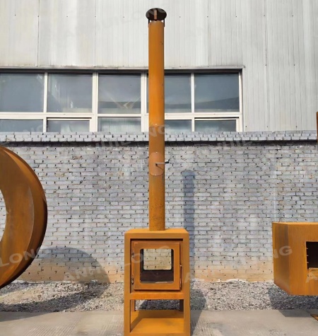 Chimney Type Corten Steel Fireplace