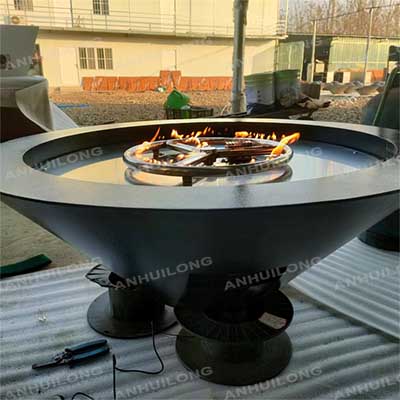 Color Painted decorative corten steel water fountain gas fire pit heaters