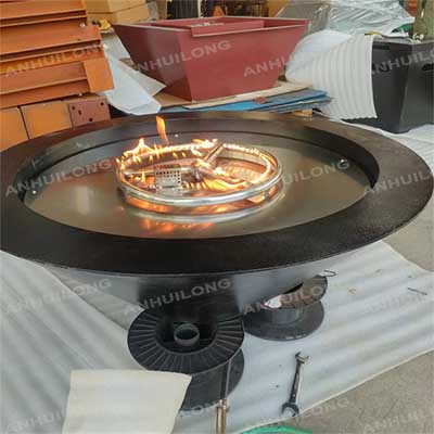 Color Painted decorative corten steel water fountain gas fire pit heaters