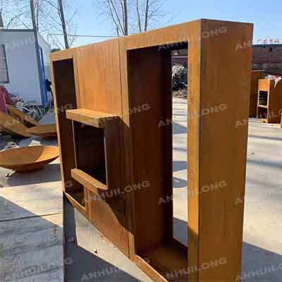 Corten Steel Wood Storage For Outdoor Firepit