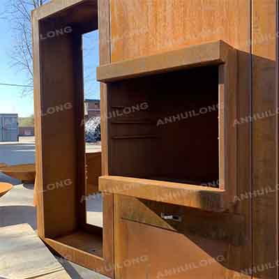 Corten Steel Wood Storage For Outdoor Firepit