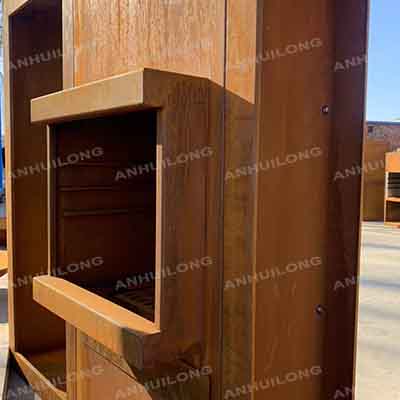 Corten Steel Wood Storage For Outdoor Firepit