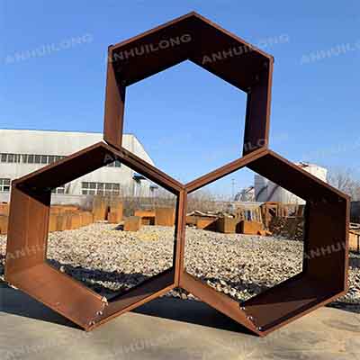 Outdoor Firepit Use Corten Steel Wood Storage Firewood Log Store