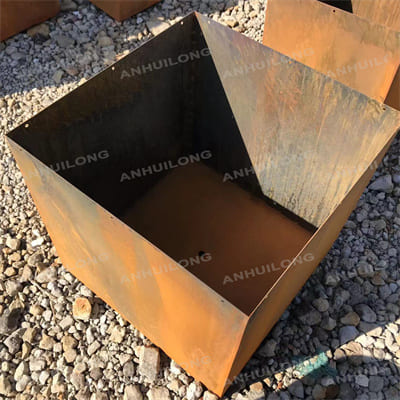 Laser cut corten steel flower pot