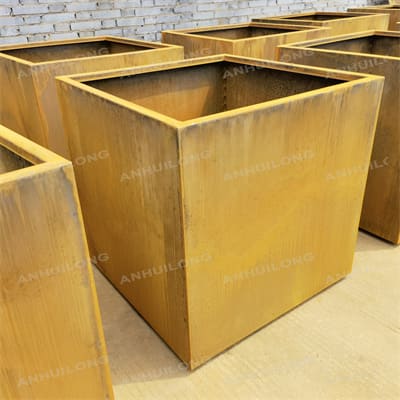 large corten steel planter For Garden Art