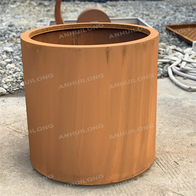 Industrial Style Corten Steel Planter for Landscape Design