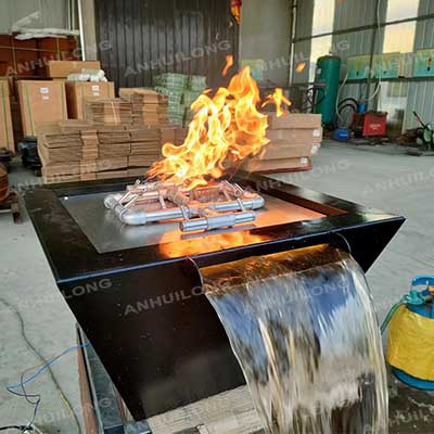 Swimming Pool Waterfall Nature Gas Decorative Firepit