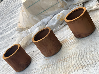 Industrial Style Corten Steel Planter for Landscape Design