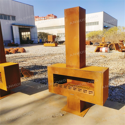 garden decoration fire place made by corten steel